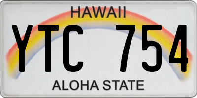 HI license plate YTC754
