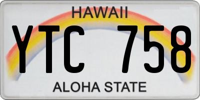HI license plate YTC758