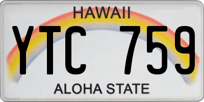 HI license plate YTC759