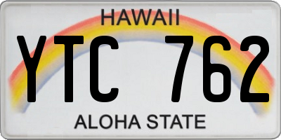 HI license plate YTC762
