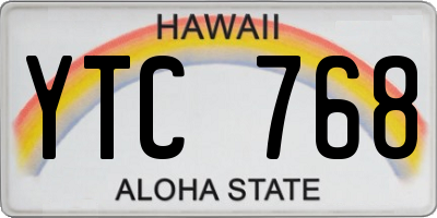 HI license plate YTC768