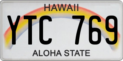 HI license plate YTC769