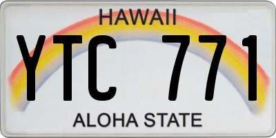 HI license plate YTC771