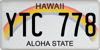 HI license plate YTC778