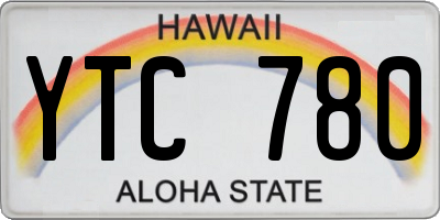 HI license plate YTC780