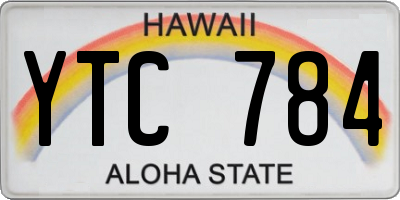 HI license plate YTC784