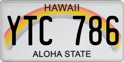 HI license plate YTC786
