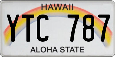 HI license plate YTC787