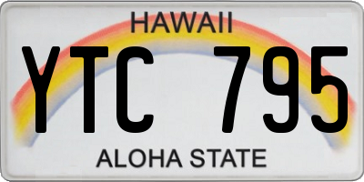 HI license plate YTC795