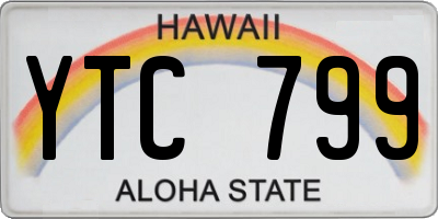 HI license plate YTC799