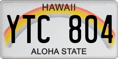 HI license plate YTC804