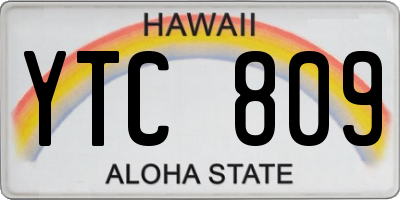 HI license plate YTC809