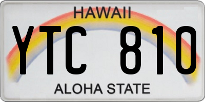HI license plate YTC810