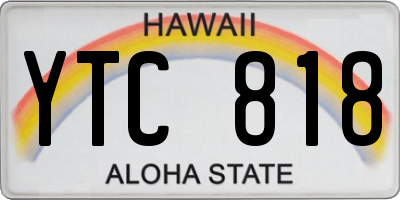 HI license plate YTC818