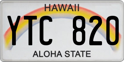 HI license plate YTC820