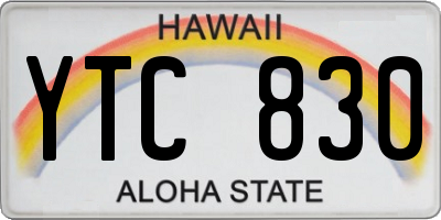 HI license plate YTC830