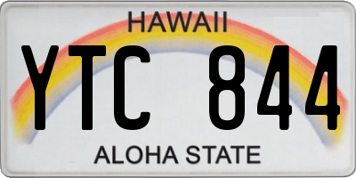 HI license plate YTC844