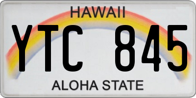HI license plate YTC845