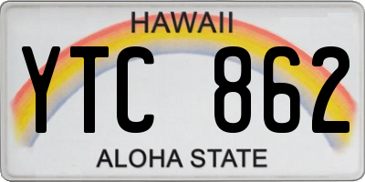 HI license plate YTC862