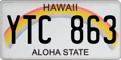 HI license plate YTC863