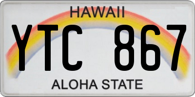 HI license plate YTC867