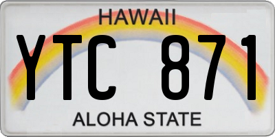 HI license plate YTC871