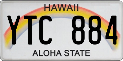 HI license plate YTC884