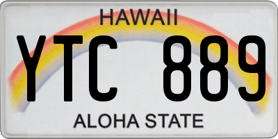 HI license plate YTC889