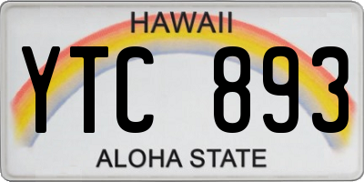 HI license plate YTC893