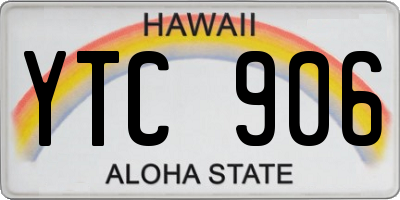 HI license plate YTC906