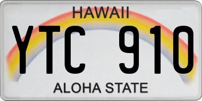 HI license plate YTC910