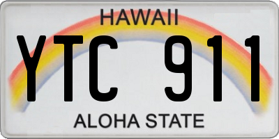 HI license plate YTC911