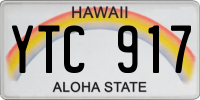HI license plate YTC917