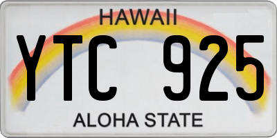 HI license plate YTC925