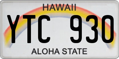 HI license plate YTC930