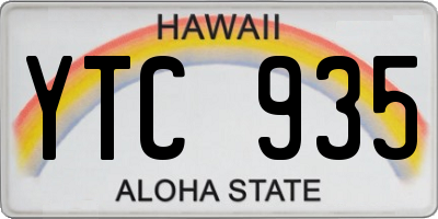 HI license plate YTC935