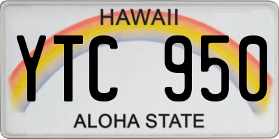 HI license plate YTC950