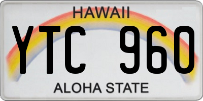 HI license plate YTC960