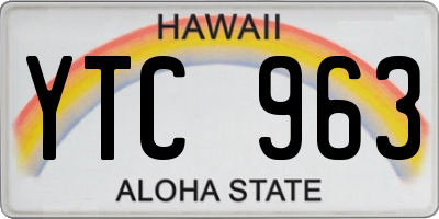 HI license plate YTC963