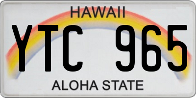 HI license plate YTC965