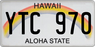 HI license plate YTC970