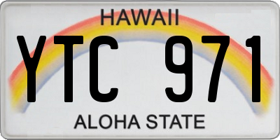 HI license plate YTC971