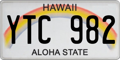 HI license plate YTC982