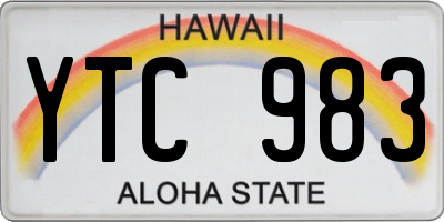 HI license plate YTC983