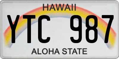 HI license plate YTC987