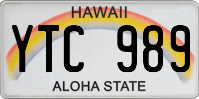 HI license plate YTC989