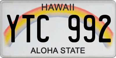HI license plate YTC992