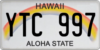 HI license plate YTC997