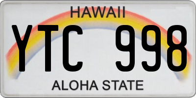 HI license plate YTC998