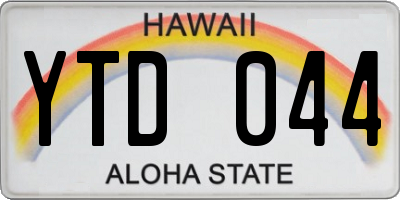 HI license plate YTD044